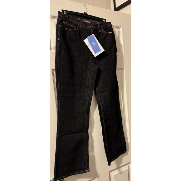 Denim & Co. Denim - Denim Co Perfect Flex Straight Leg Jeans Petite Size 10P Dark Blue NWT
